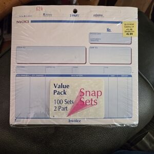 Adams 2-Part Snap Sets Invoice Book - White